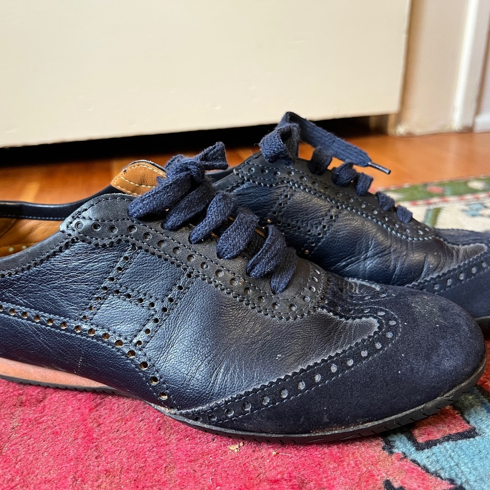 Hermes Blue Suede Shoes